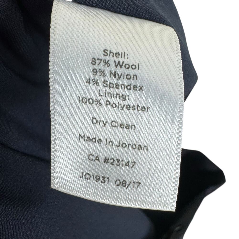 Talbots Navy Blue Wool Blend‎ Pleated Lined Fitted Short Business Skirt Size 8 - Picture 6 of 6